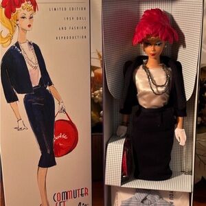 Vintage Barbie commuter, set reproduction, doll